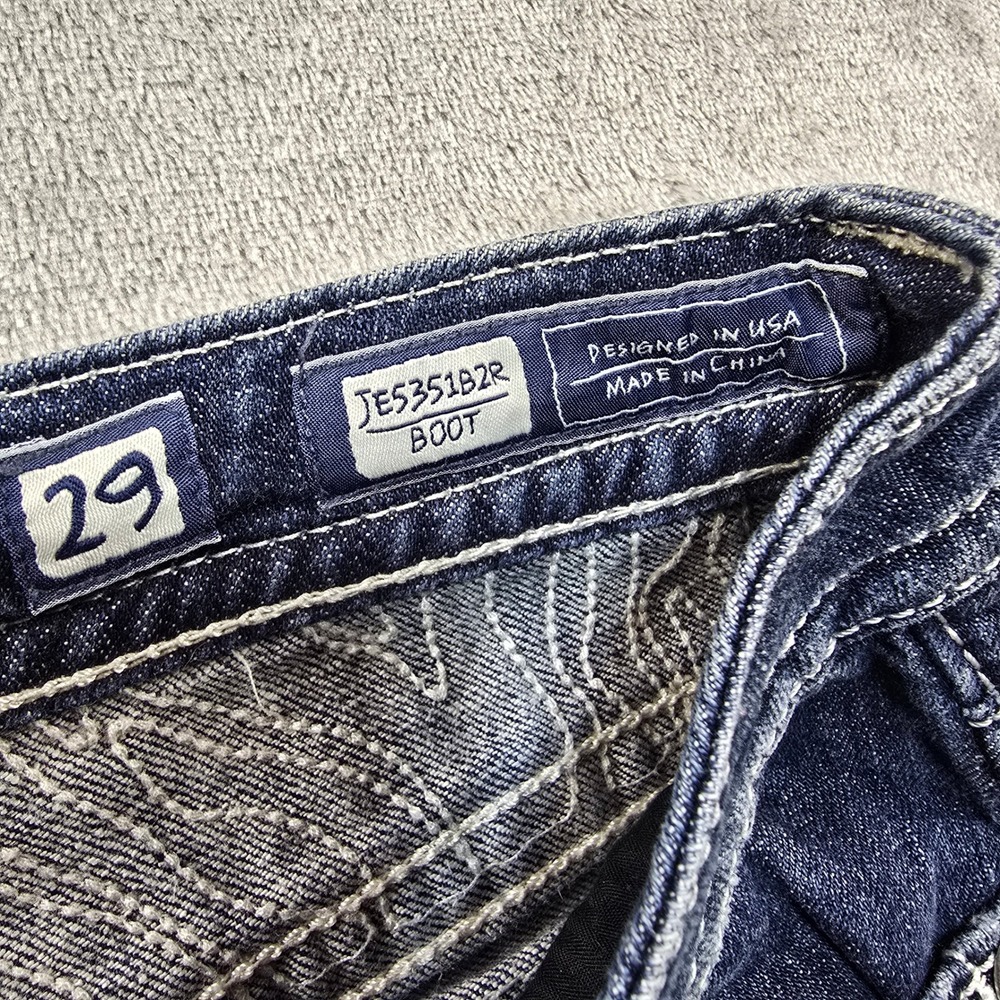 Miss Me Bootcut Jeans Womens 29 Dark Wash Rhinestone Embellished Y2K Bling B - Picture 12 of 13